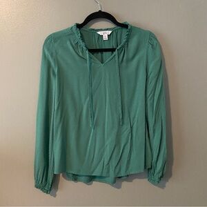 Croft and Barrow Green Blouse, Size Petite XS